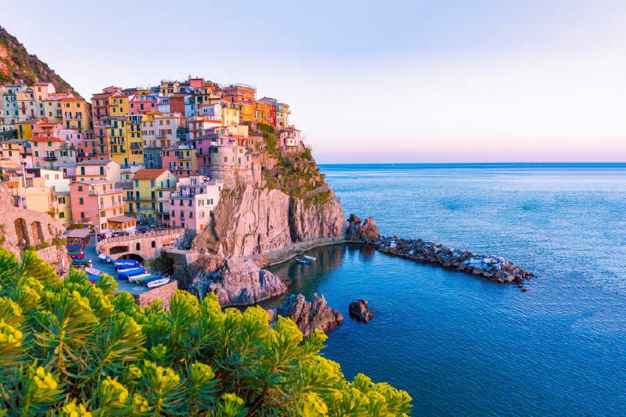 Bella Home Manarola Cinque Terre Sunset View Print Canvas Ready to hang