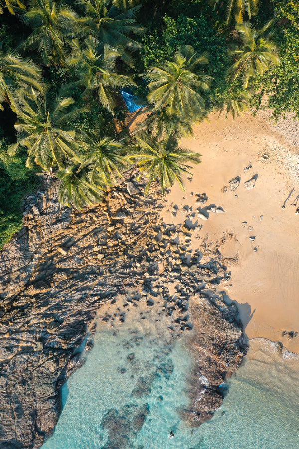 Aerial View of Surin Beach & Rock Photograph Print 100% Australian Made