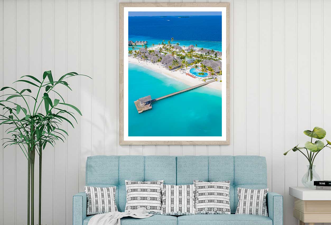 Aerial Maldives Paradise Beach Photograph Home Decor Premium Quality Poster Print Choose Your Sizes