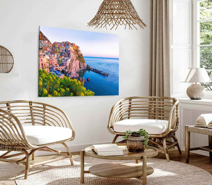 Bella Home Manarola Cinque Terre Sunset View Print Canvas Ready to hang