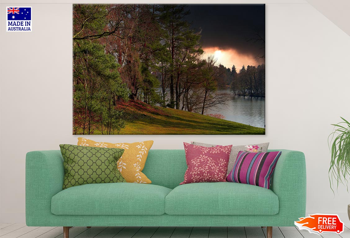 Forest Near River & Dark Sky Photograph Print 100% Australian Made