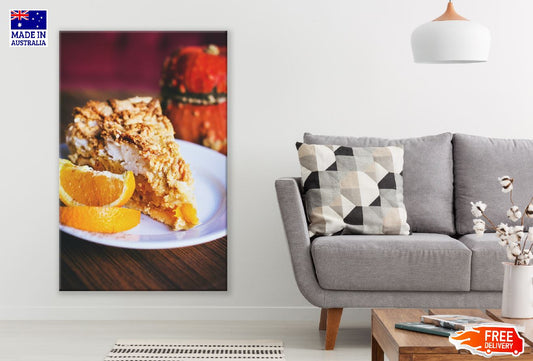Sliced Orange Fruit & Cake Photograph Print 100% Australian Made