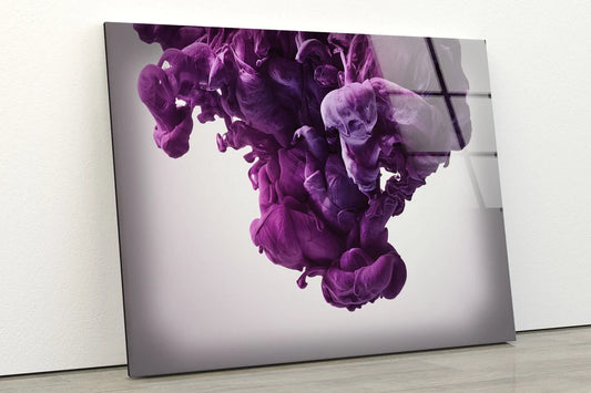 Purple Smoke Abstract Design Acrylic Glass Print Tempered Glass Wall Art 100% Made in Australia Ready to Hang