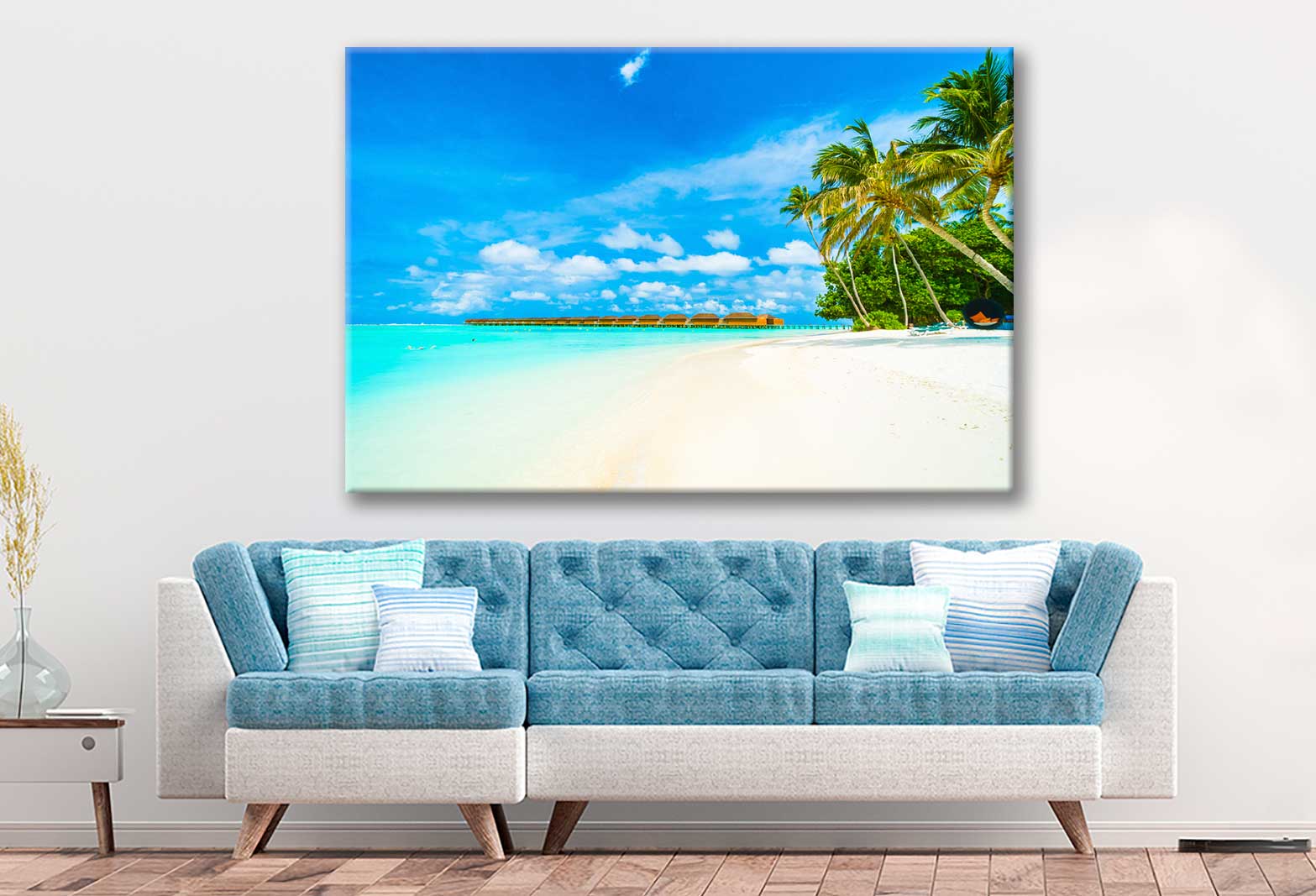 Bella Home Maldives Island With Palms Tree Print Canvas Ready to hang