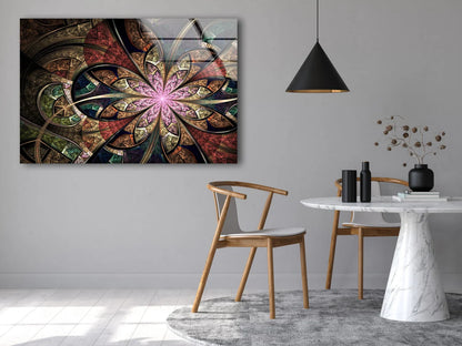 Colorful 3D Floral Abstract Design Acrylic Glass Print Tempered Glass Wall Art 100% Made in Australia Ready to Hang