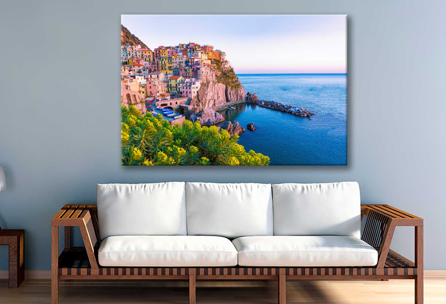 Bella Home Manarola Cinque Terre Sunset View Print Canvas Ready to hang