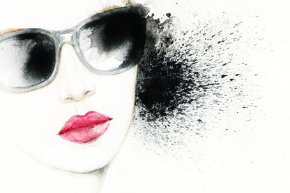 Fashion Woman In Sunglasses Abstract Watercolor Painting Print 100% Australian Made