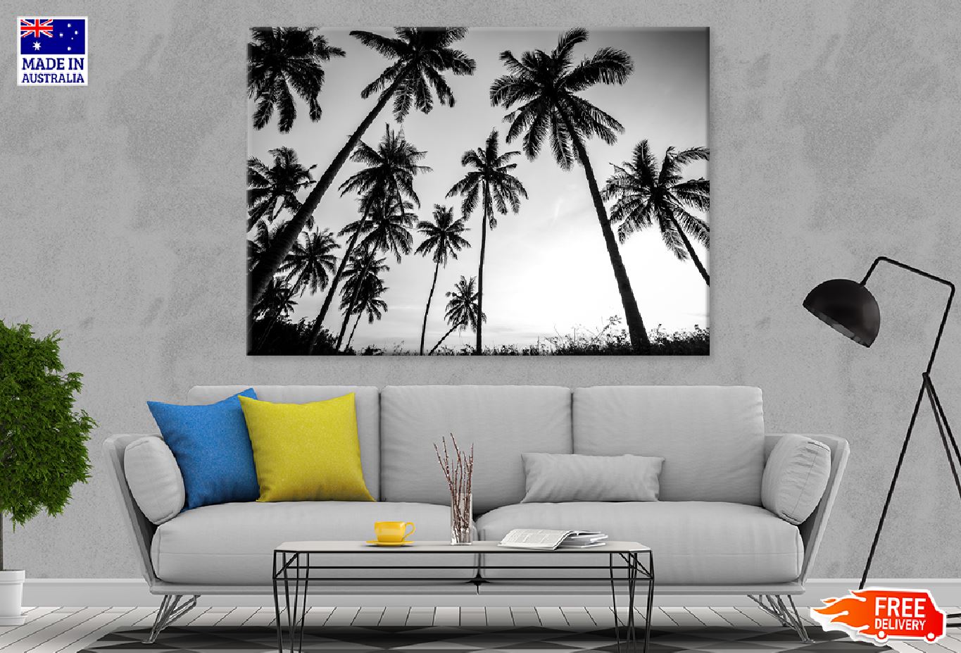 Coconut Palm Tree B&W Photograph Print 100% Australian Made