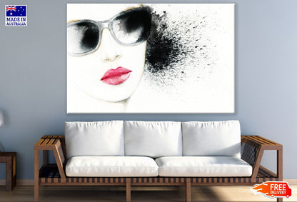 Fashion Woman In Sunglasses Abstract Watercolor Painting Print 100% Australian Made