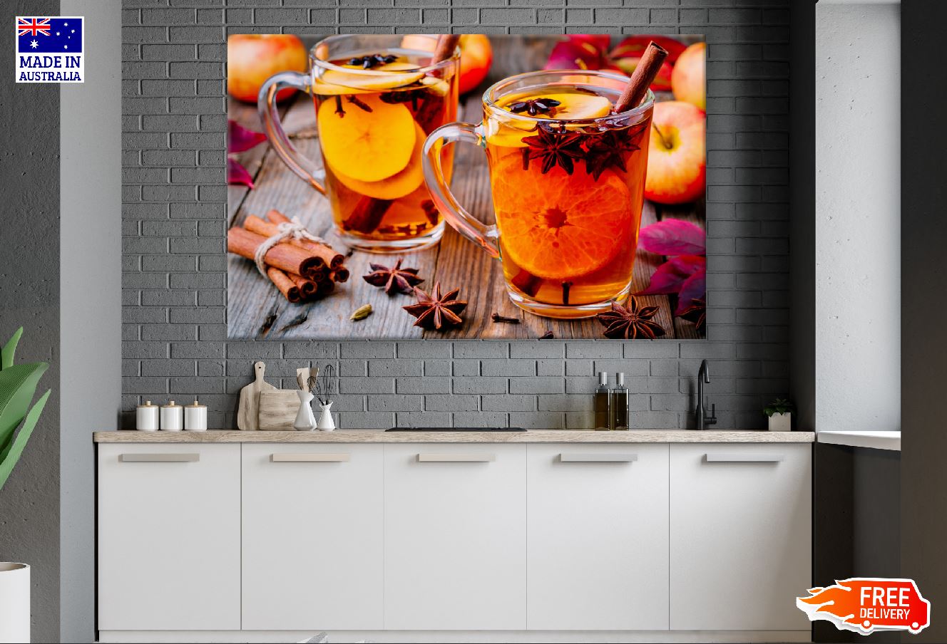 Hot Mulled Apple Cider with Cinnamon Sticks Photograph Print 100% Australian Made