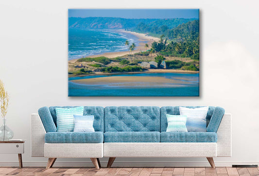 Bella Home Tropical Sandy Beach on North Goa Print Canvas Ready to hang