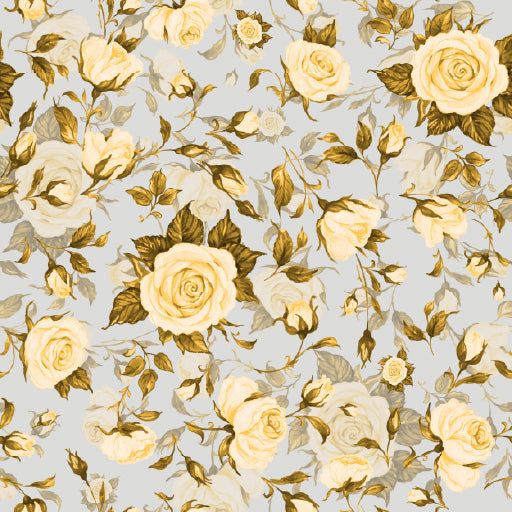 Square Canvas Gold Roses Vector Design Art High Quality Print 100% Australian Made