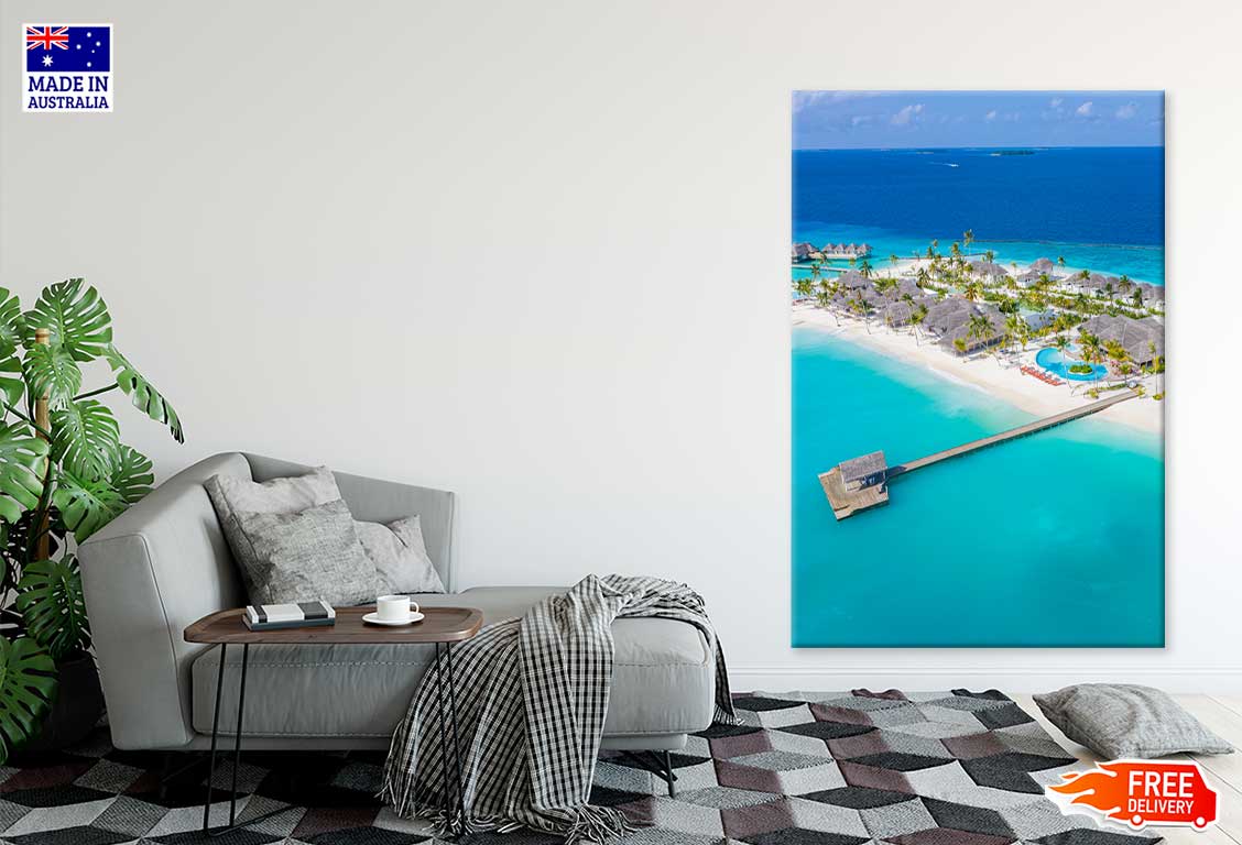 Aerial Maldives Paradise Beach Photograph Print 100% Australian Made