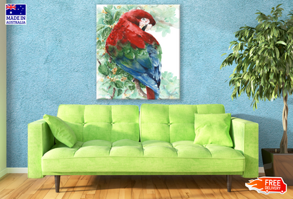 Red Macaw Bird Colourful Painting Print 100% Australian Made