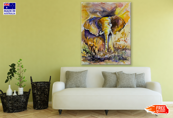 Colourful Elephant Painting  Print 100% Australian Made