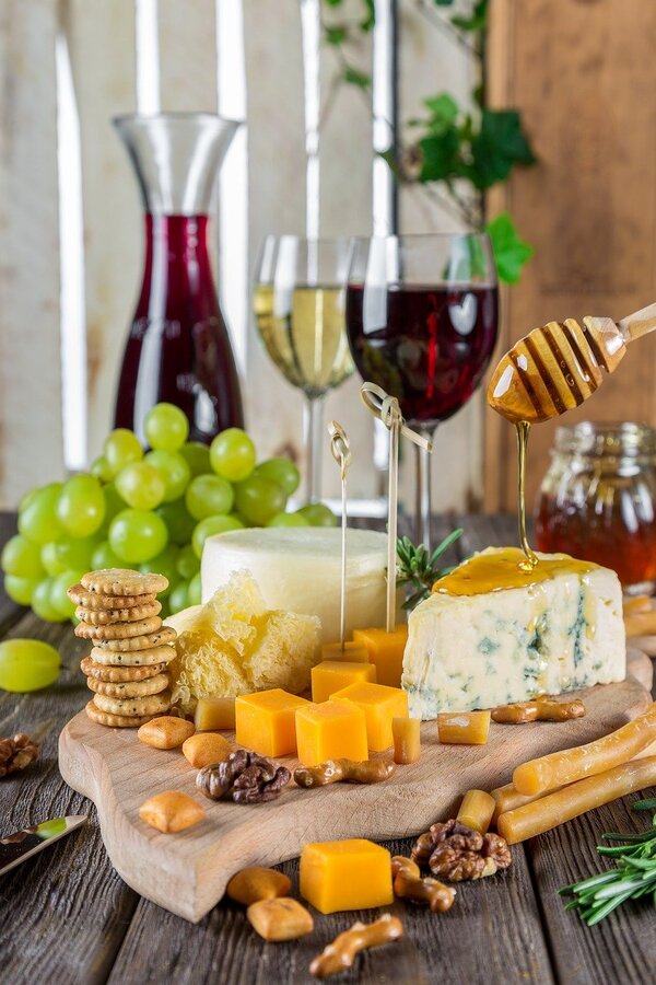 Wine and Cheese Closeup Photograph Print 100% Australian Made