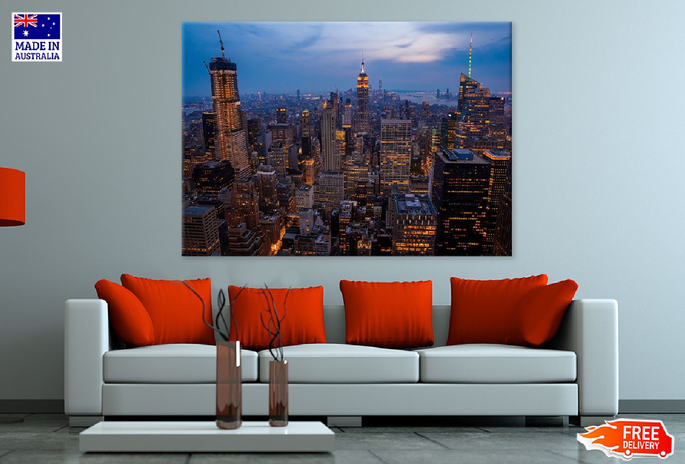 New York City Evening View Photograph Print 100% Australian Made