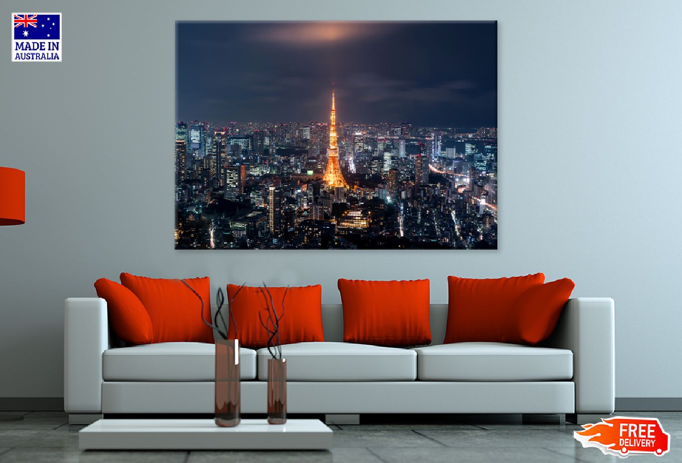 Tokyo Tower at Night View Photograph Japan Print 100% Australian Made