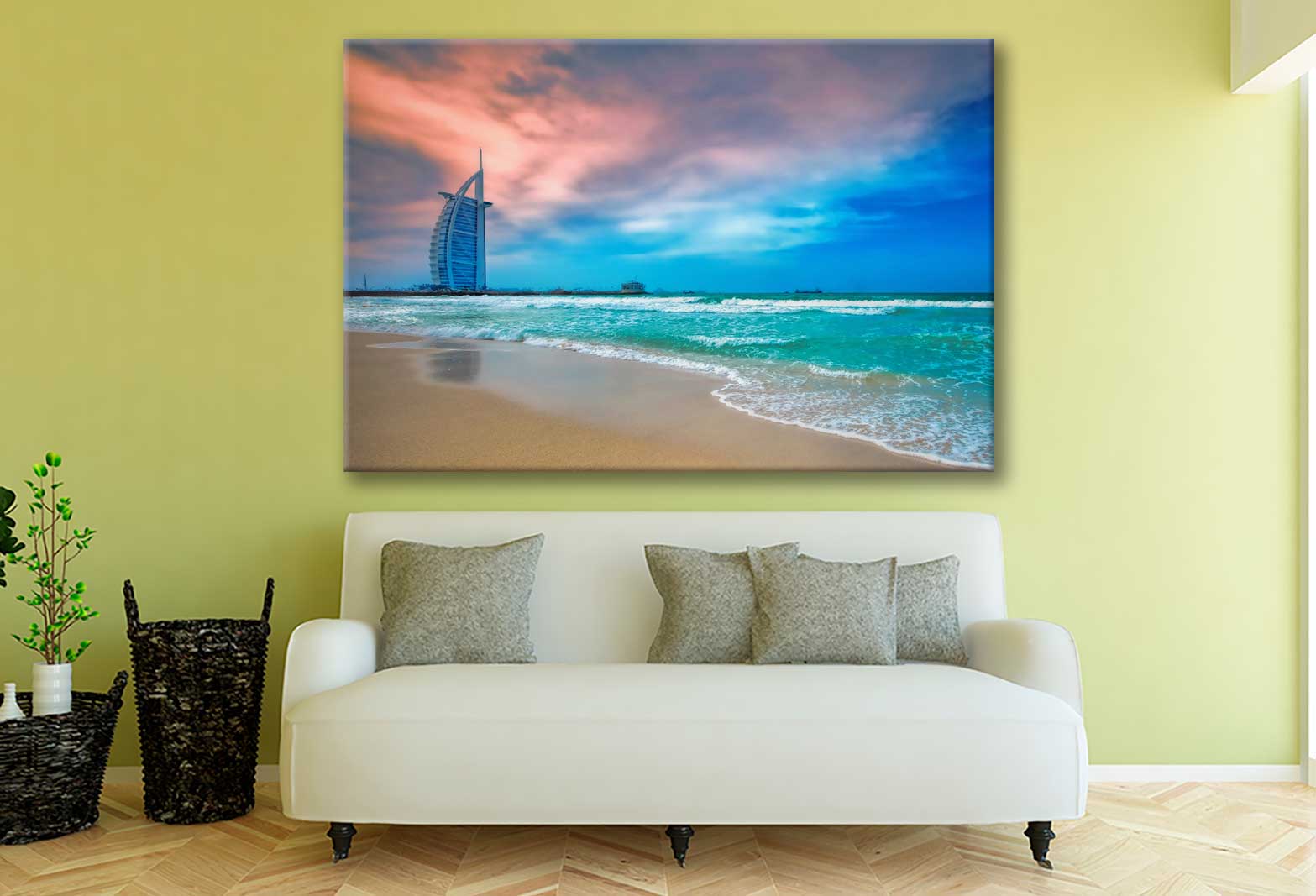 Bella Home Jumeirah Beach With Big Building Print Canvas Ready to hang