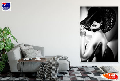 Fashion Lady with Hat B&W Photograph Print 100% Australian Made