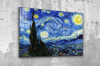 Van Gogh Starry Night Print Tempered Glass Wall Art 100% Made in Australia Ready to Hang