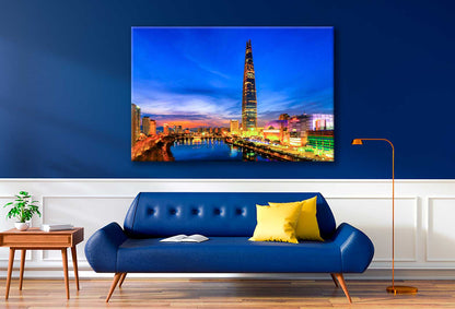 Bella Home Twilight Sunset in South Korea Print Canvas Ready to hang