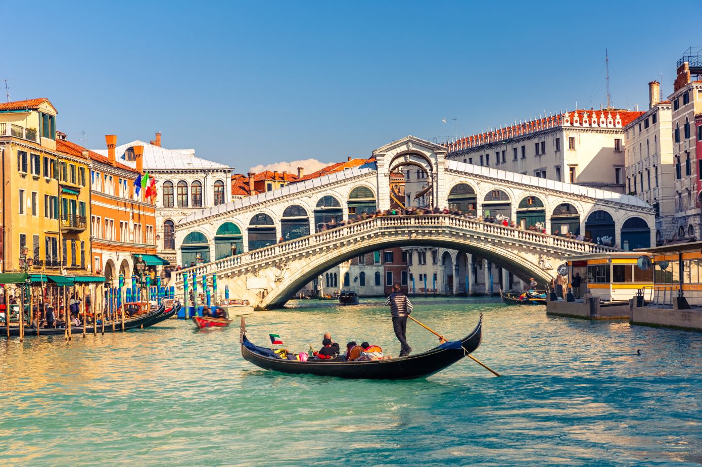 Wallpaper Murals Peel and Stick Removable Gondola near Rialto Bridge in Venice, Italy High Quality