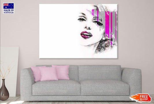 Girl with Pink Lips Watercolor Painting Print 100% Australian Made