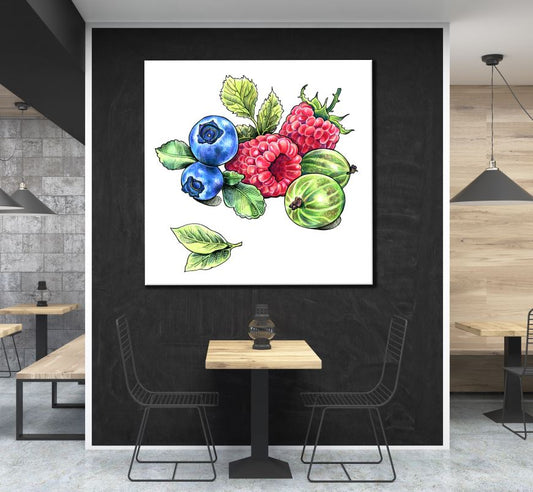Square Canvas Colourful Berry Art High Quality Print 100% Australian Made