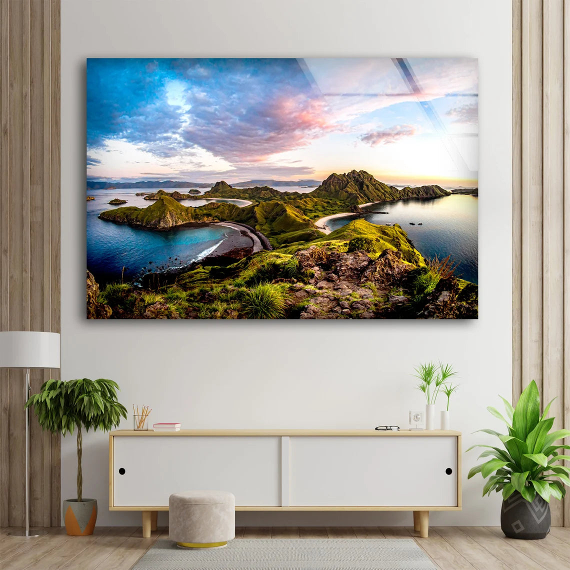 Island & Sea Sky View Photograph Acrylic Glass Print Tempered Glass Wall Art 100% Made in Australia Ready to Hang