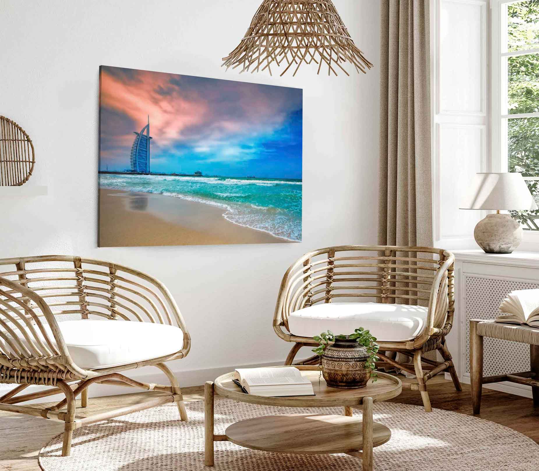 Bella Home Jumeirah Beach With Big Building Print Canvas Ready to hang