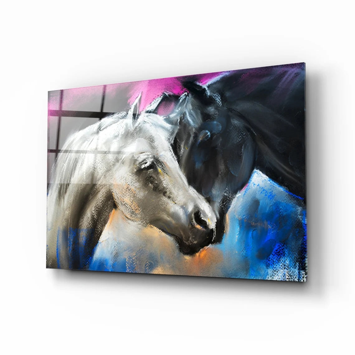 Abstract Horses Art Print Tempered Glass Wall Art 100% Made in Australia Ready to Hang