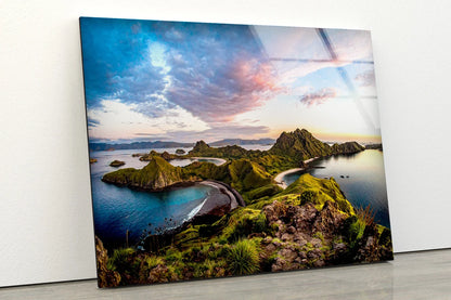 Island & Sea Sky View Photograph Acrylic Glass Print Tempered Glass Wall Art 100% Made in Australia Ready to Hang