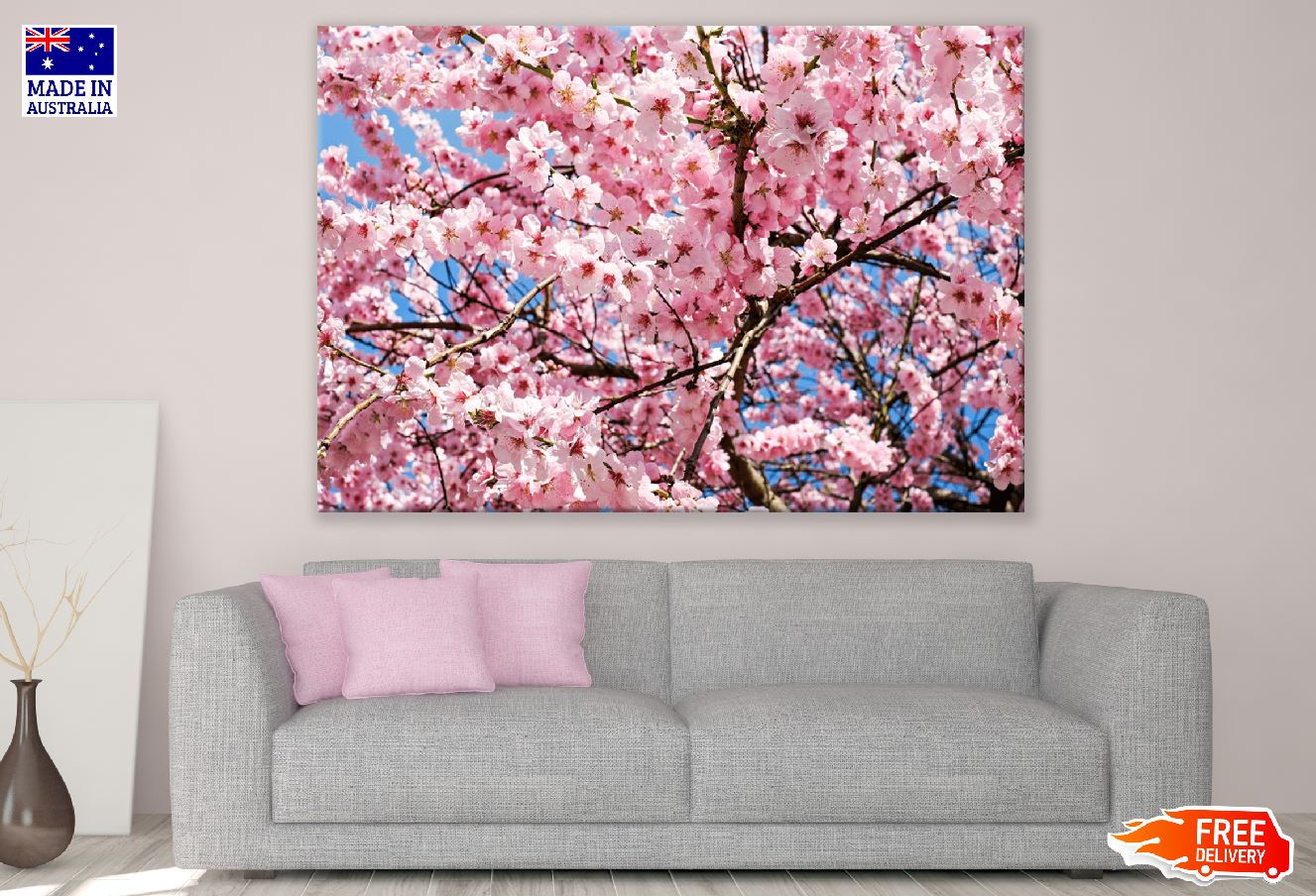 Pink Cherry Blossoms Tree Photograph Print 100% Australian Made