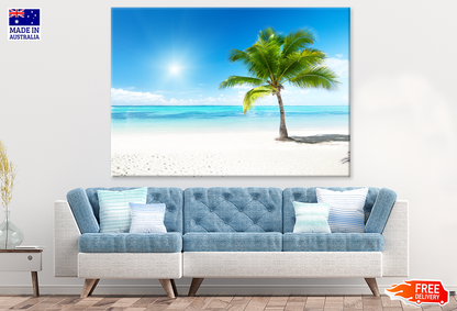 Palm Tree & Sea Sky View Photograph Print 100% Australian Made