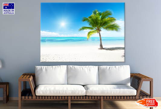 Palm Tree & Sea Sky View Photograph Print 100% Australian Made