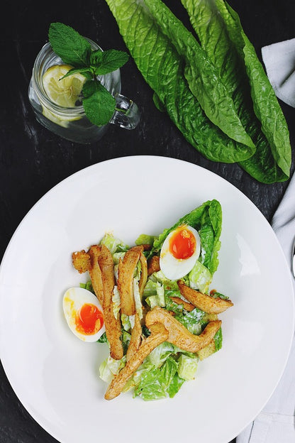 Green Spinach with Boiled Egg Salad Photograph Print 100% Australian Made