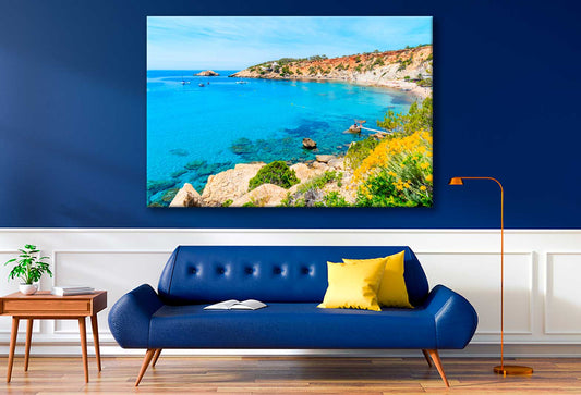 Bella Home Ibiza Island Beach View in Spain Print Canvas Ready to hang