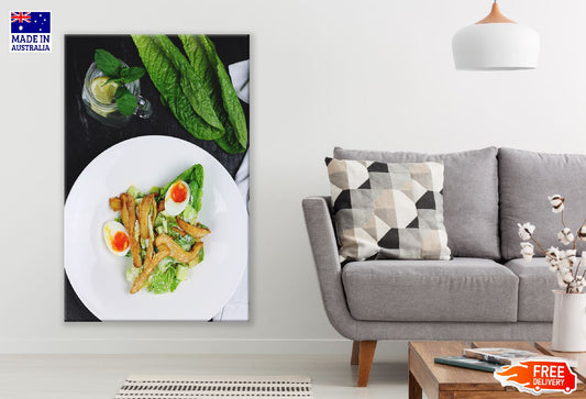 Green Spinach with Boiled Egg Salad Photograph Print 100% Australian Made