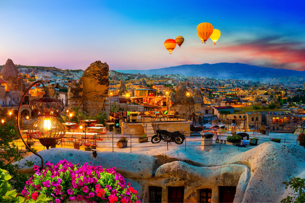 Bella Home Goreme Town on Sunset in Cappadocia Print Canvas Ready to hang