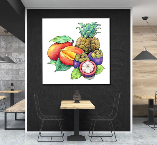 Square Canvas Colourful Fruits Art High Quality Print 100% Australian Made