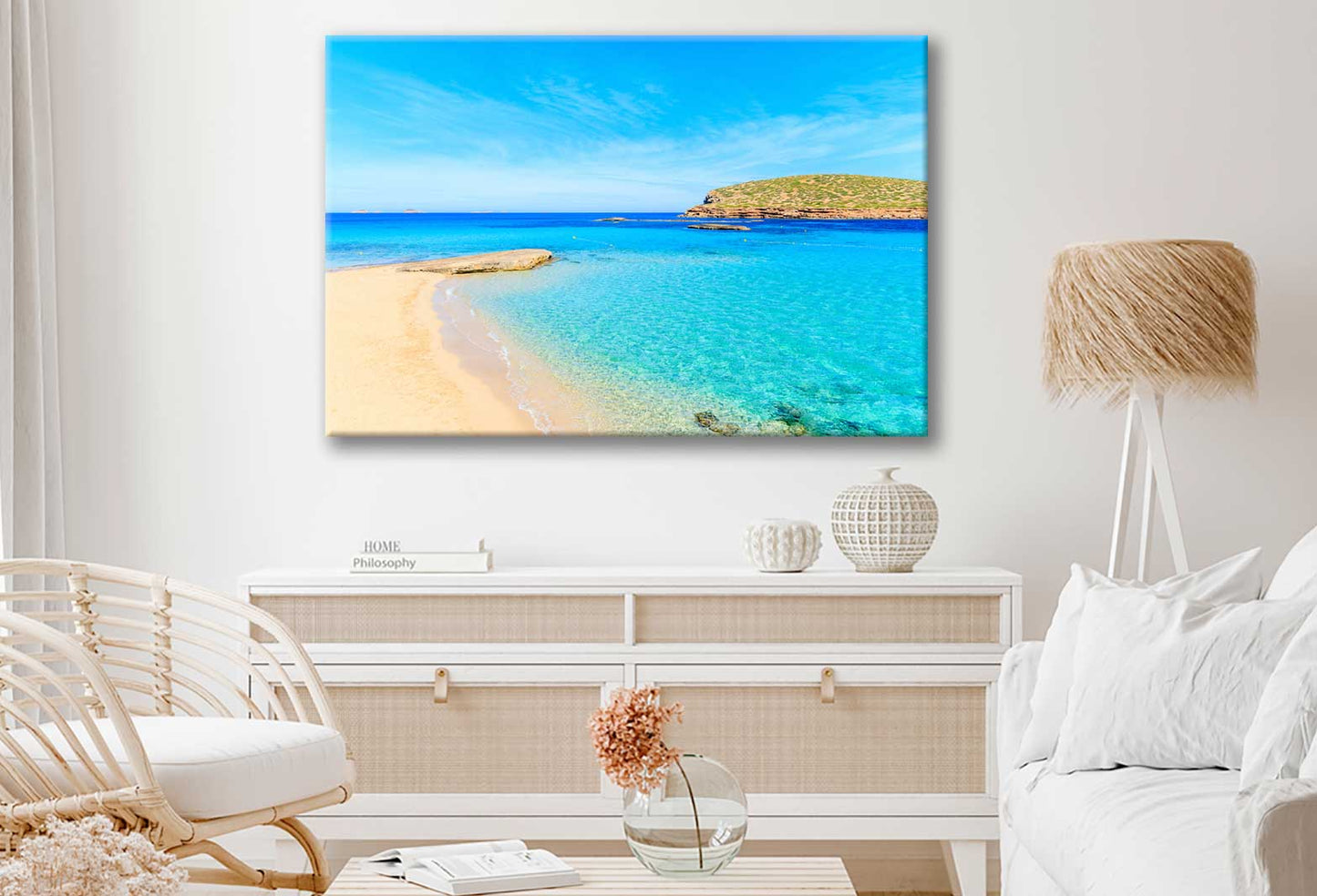 Bella Home Cala Comte Sea View From The Island Print Canvas Ready to hang