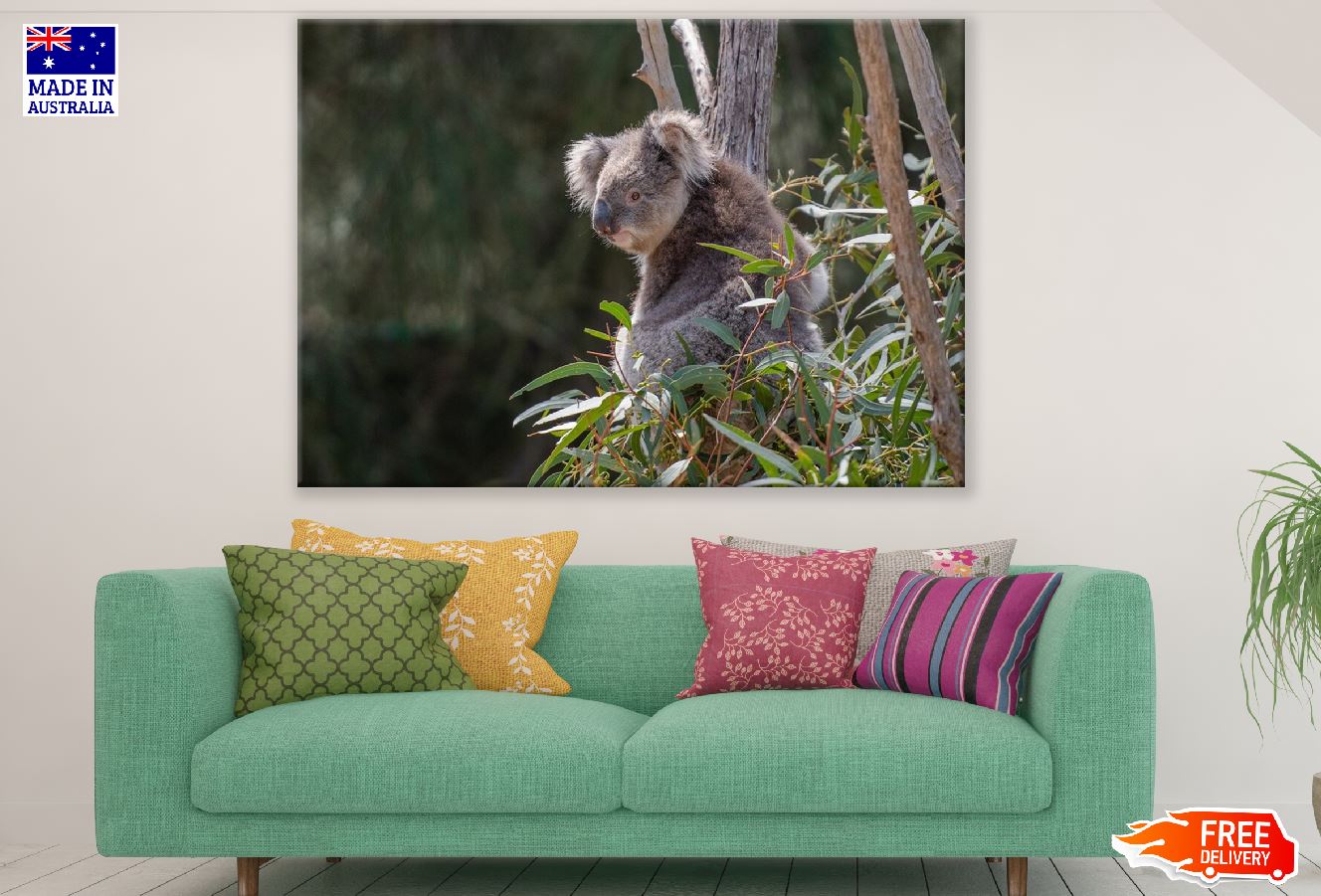 Koala Bear on Tree Closeup Photograph Print 100% Australian Made