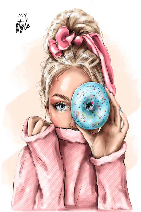 Girl with Doughnut Illustration Print 100% Australian Made