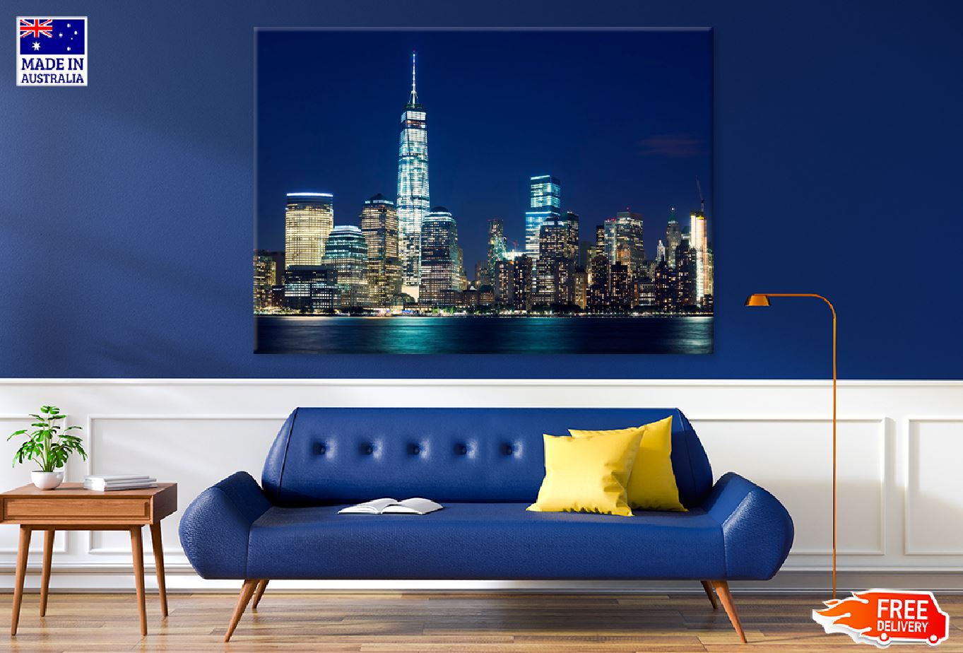 Manhattan Skyline Dusk Night View Photograph Print 100% Australian Made