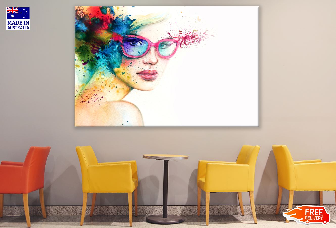 Woman with Sunglasses Abstract Watercolor Painting Print 100% Australian Made