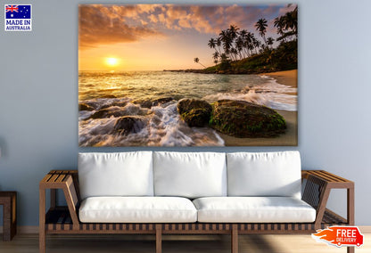 Stunning Beach in Sunset Photograph Print 100% Australian Made