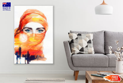 Arabic Woman Portrait Watercolor Painting Print 100% Australian Made