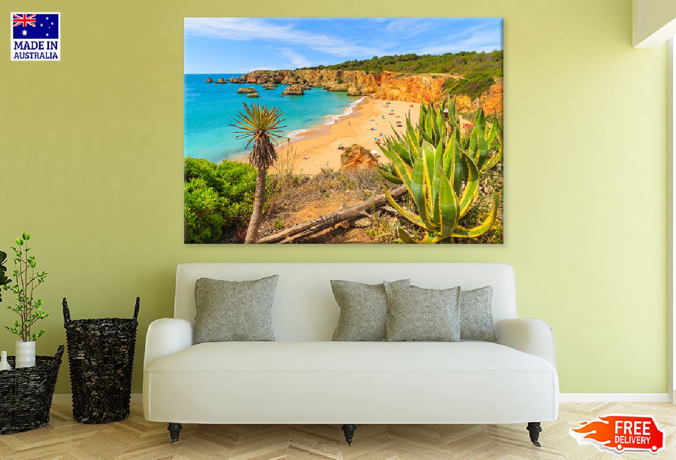 Tropical Plants on Cliff Rocks View Photograph Print 100% Australian Made