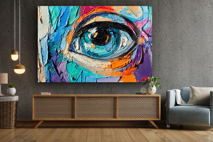 Colorful Eye Painting Print Tempered Glass Wall Art 100% Made in Australia Ready to Hang